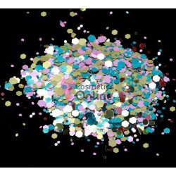 Decor pentru unghii NADP042JJ cu paiete hexagonale Amelie pentru decor unghii APH36 Turcoaz-Pink-Gold 1-3mm